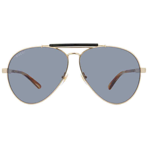 NWT Gucci GG1287S-004 Gold Havana Aviator 61mm Sunglasses